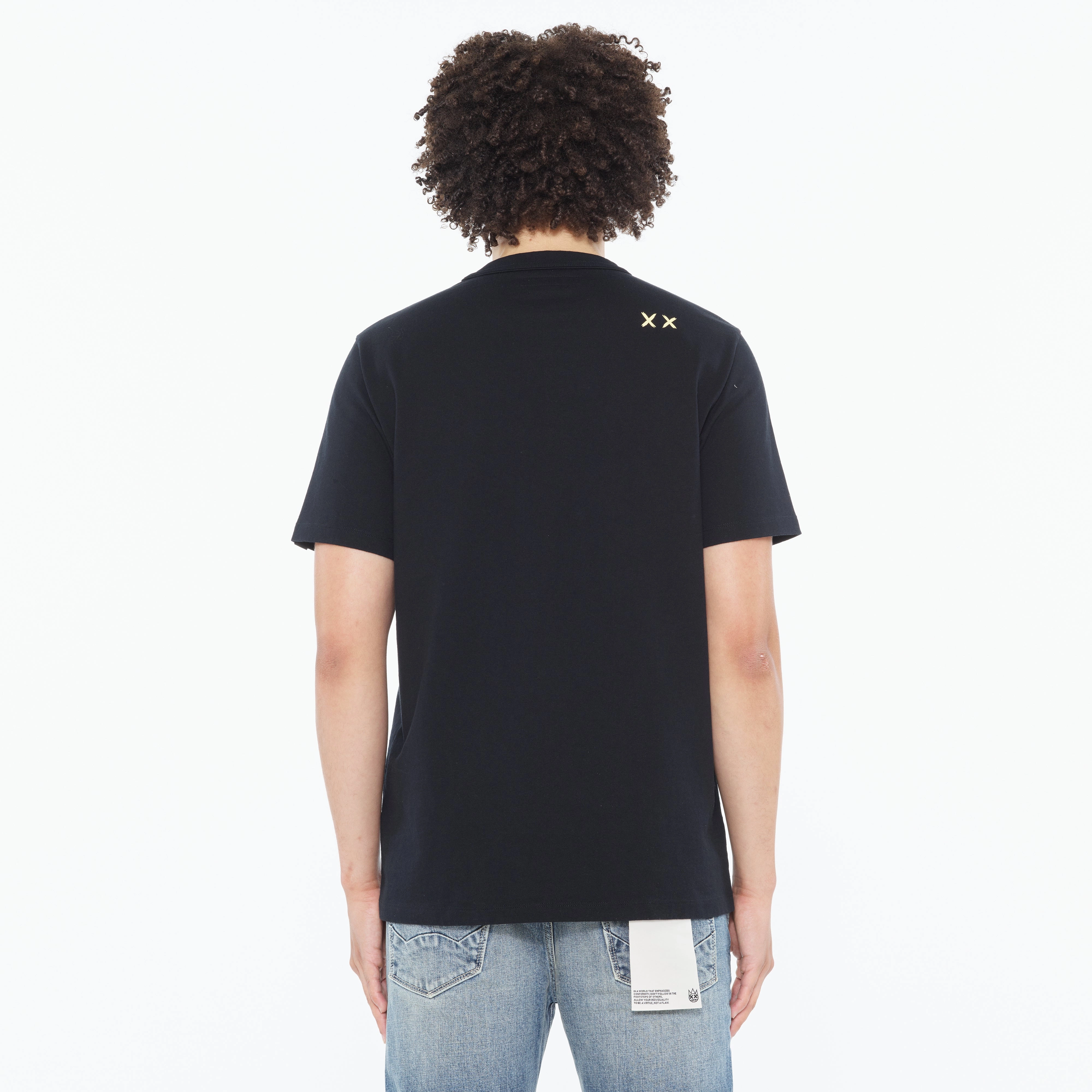 Effortless Daywear Soft Wearable Cult's Heavyweight Short Sleeve Crew Neck Tee "Shattered Logo" in Black