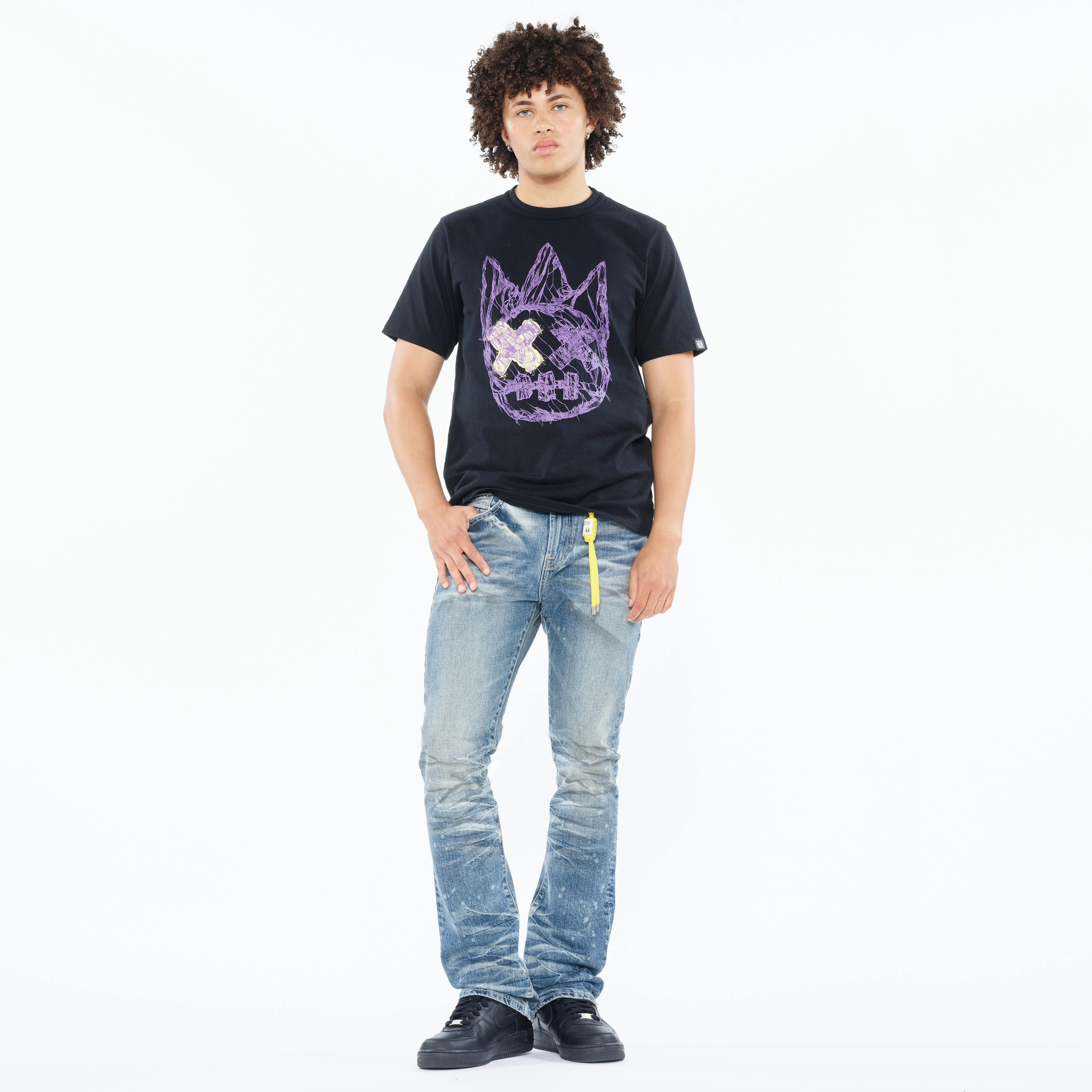 Practical Wear Cult's Heavyweight Short Sleeve Crew Neck Tee "Shattered Logo" in Black