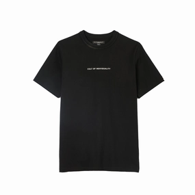 Everyday Wearable Comfortable Layering Cult's Heavyweight Short Sleeve Crew Neck Tee "Shimuchan" Logo in Black