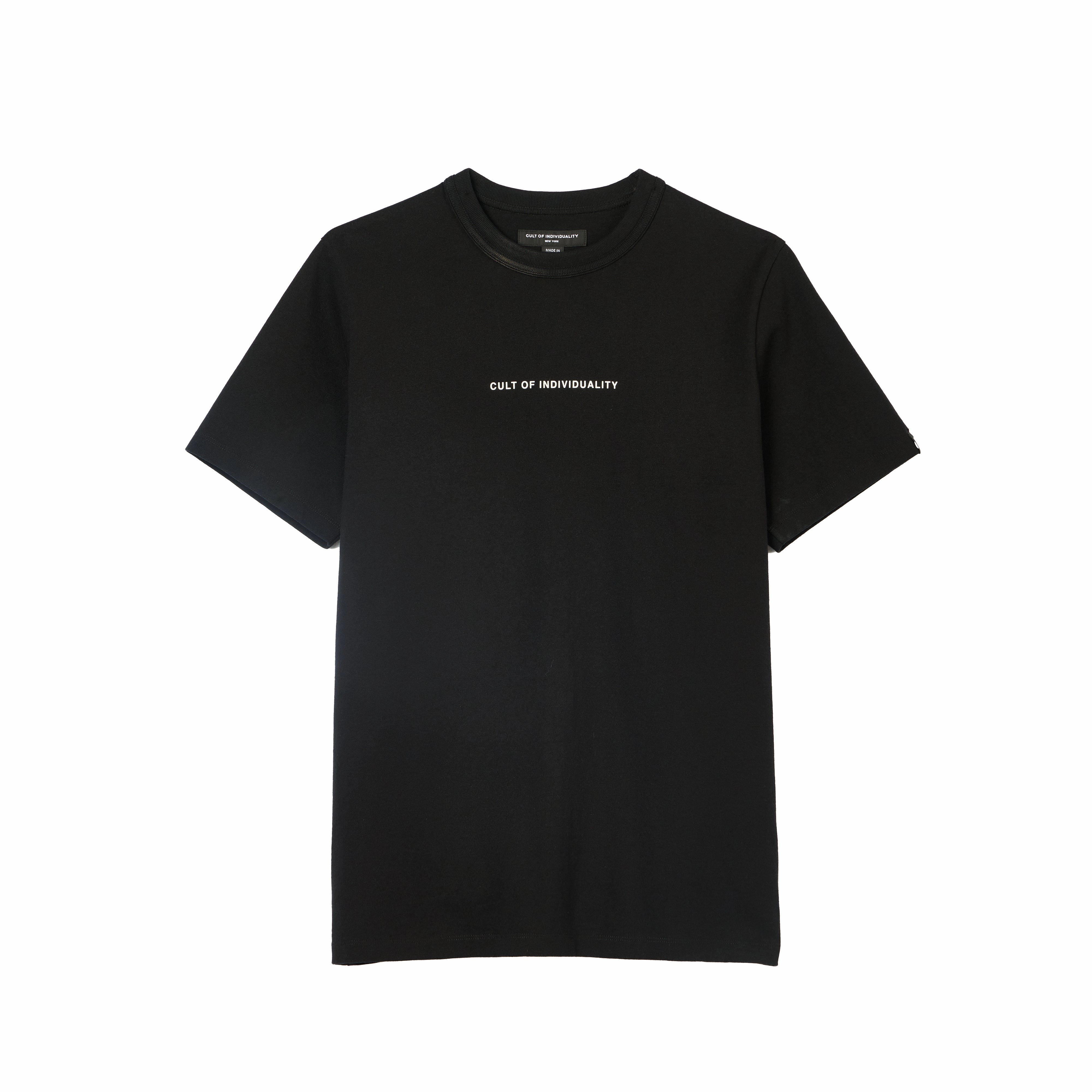 Everyday Wearable Comfortable Layering Cult's Heavyweight Short Sleeve Crew Neck Tee "Shimuchan" Logo in Black