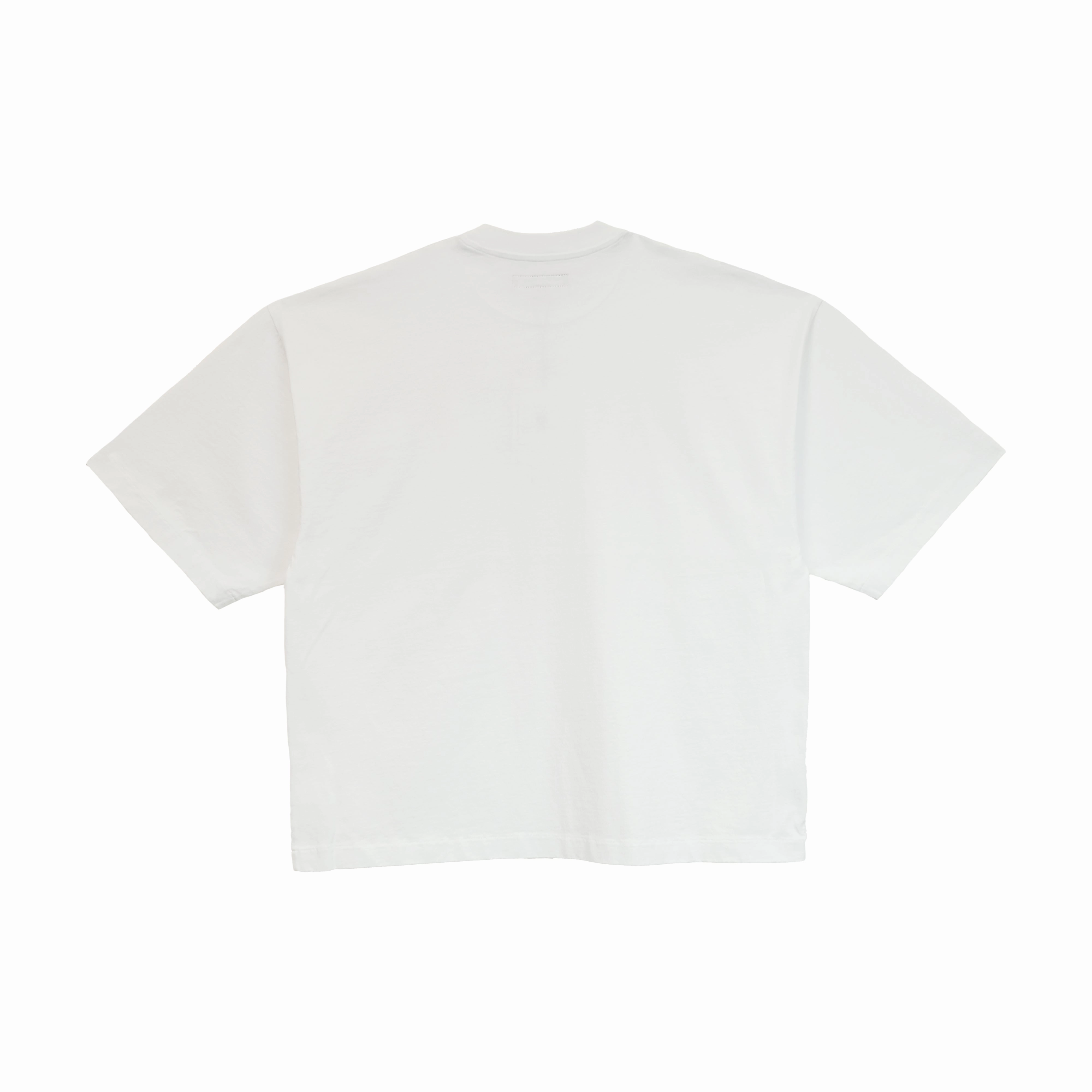 Stylish Fit Sleek Layer Cult's Oversized Heavyweight Boxy Short Sleeve Crew Neck Tee "C.U.L.T." in White