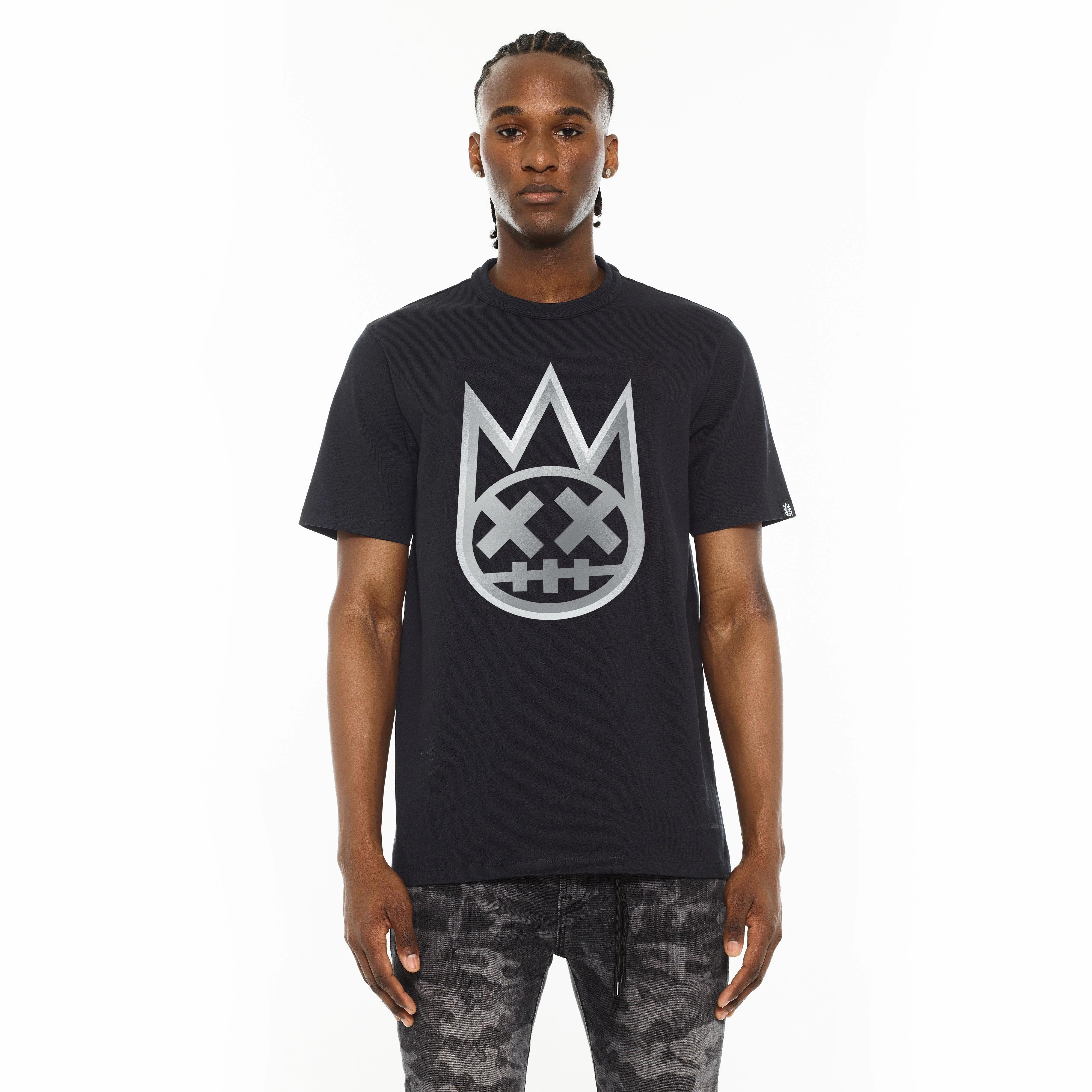 Simple and Cozy Cult's S/S Crew Neck Logo Tee in Forged Iron