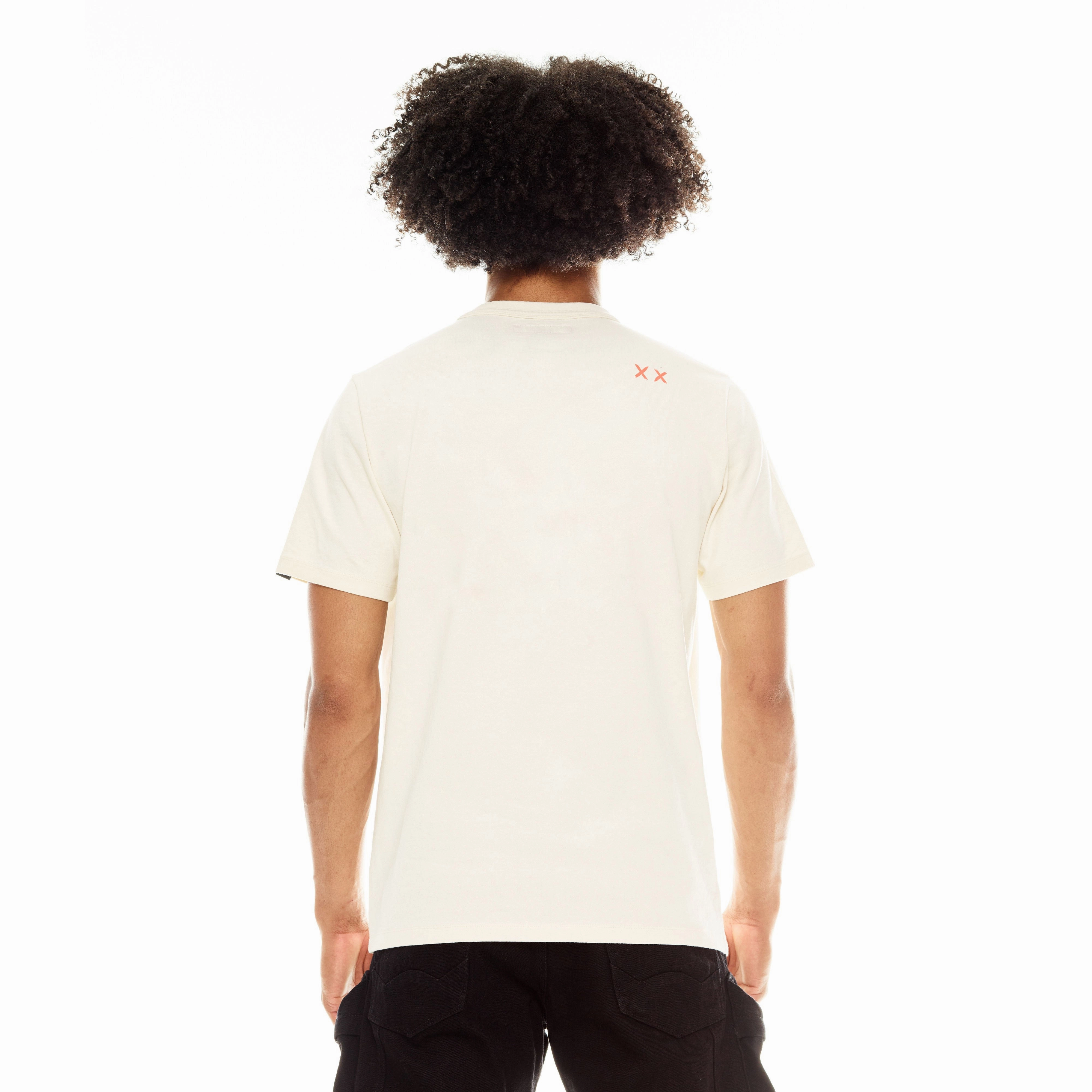 Cult's Short Sleeve Crew Neck Tee "LSD" in Winter White Breathable Performance