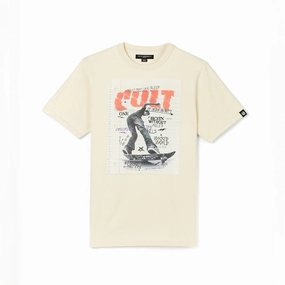 Cult's Short Sleeve Crew Neck Tee "LSD" in Winter White Quick Layer Fit