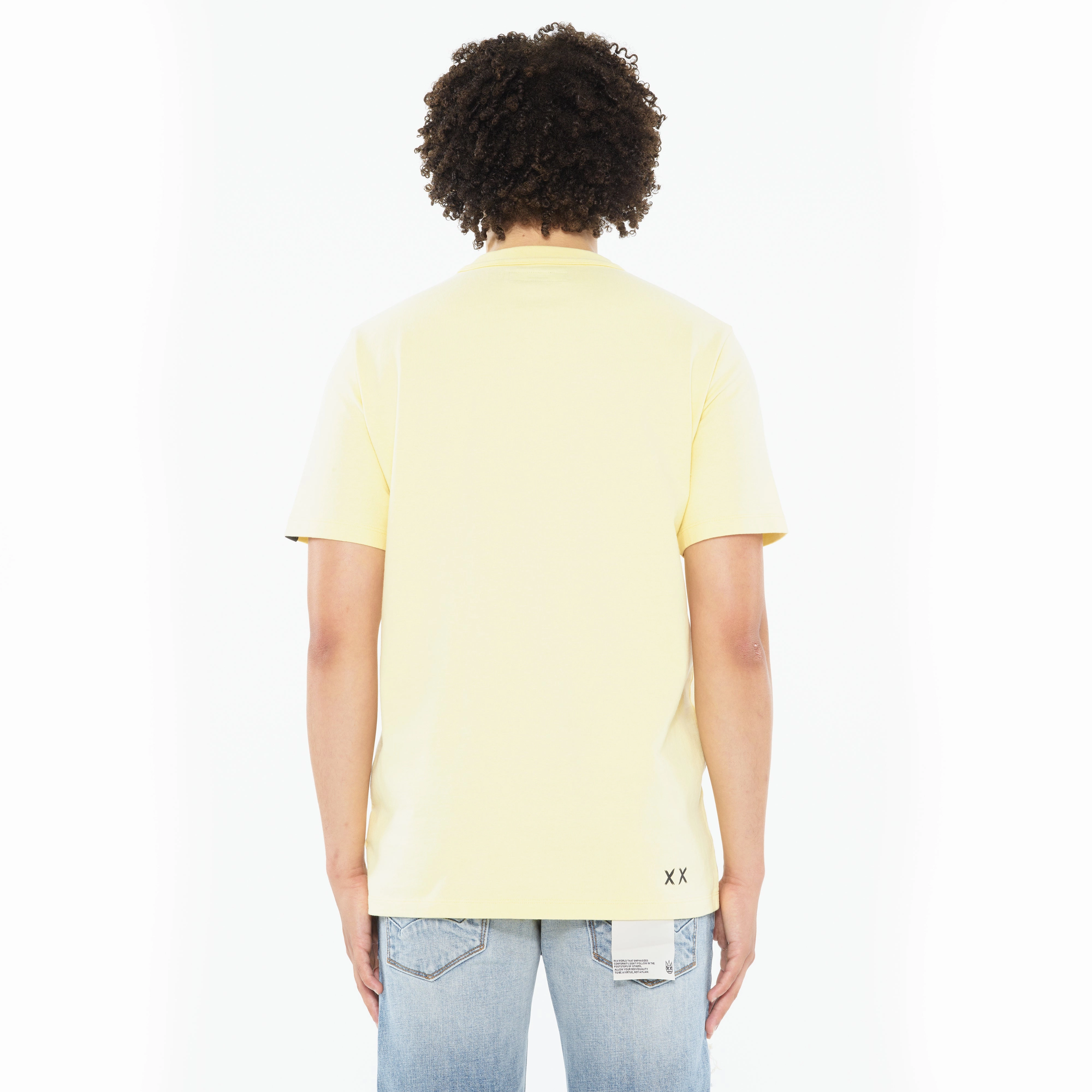 Cult's Heavyweight Short Sleeve Crew Neck Tee "Get Along" in Banana Eco friendly materials