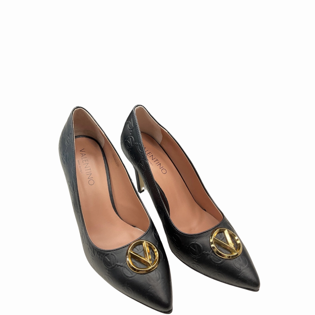 Shoes Heels Stiletto By Valentino-mario In Black, Size: 10 Matte Finish Strappy Design