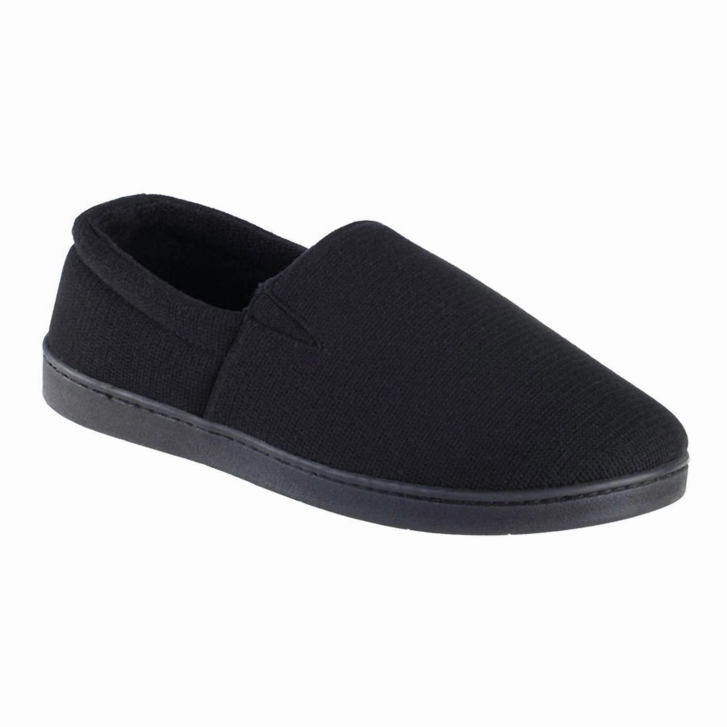 Travel Ready Timeless Investment Men's Textured Knit Kai Closed Back Slippers In Black