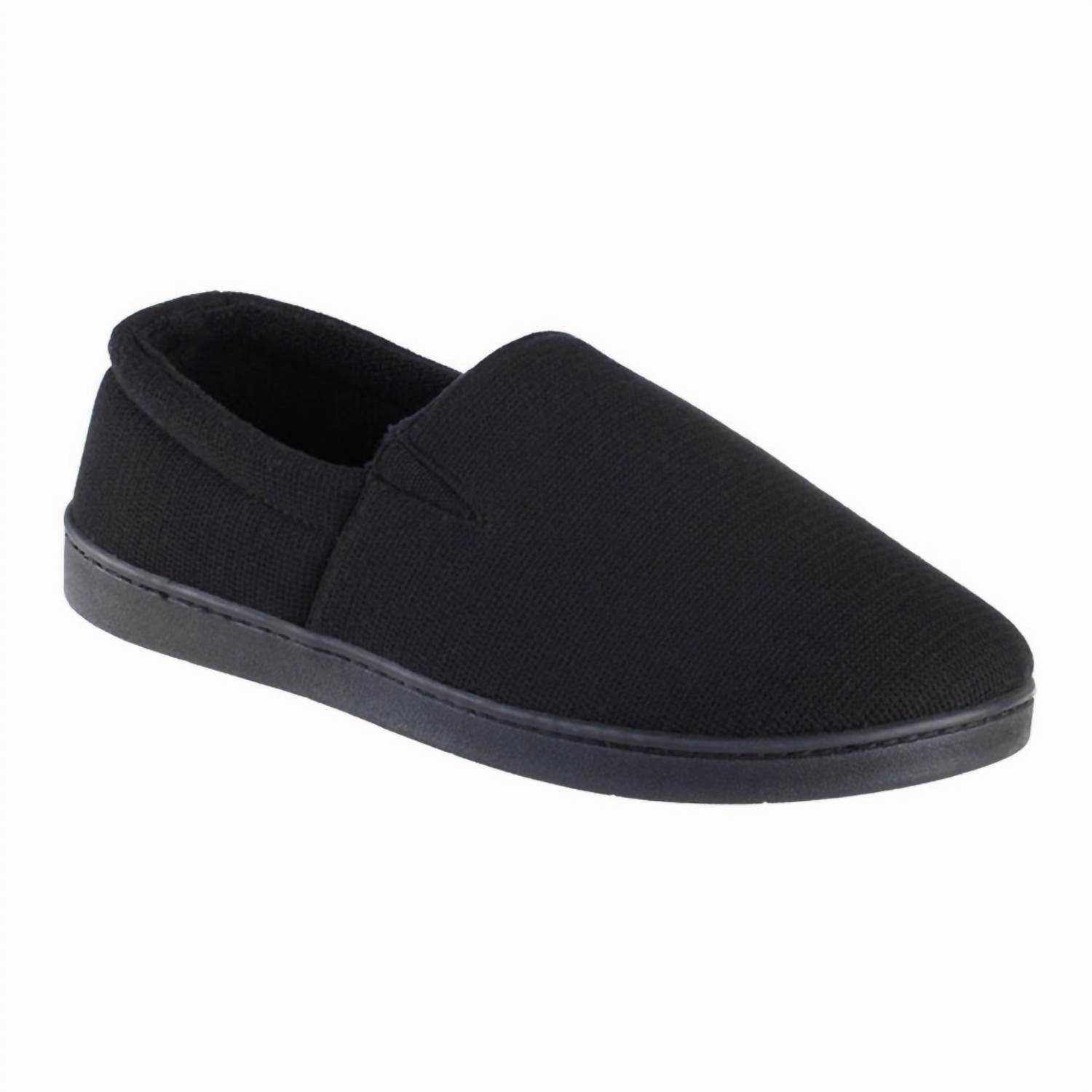 Day Comfort Comfortable Everyday Footwear Men's Textured Knit Kai Closed Back Slippers In Black