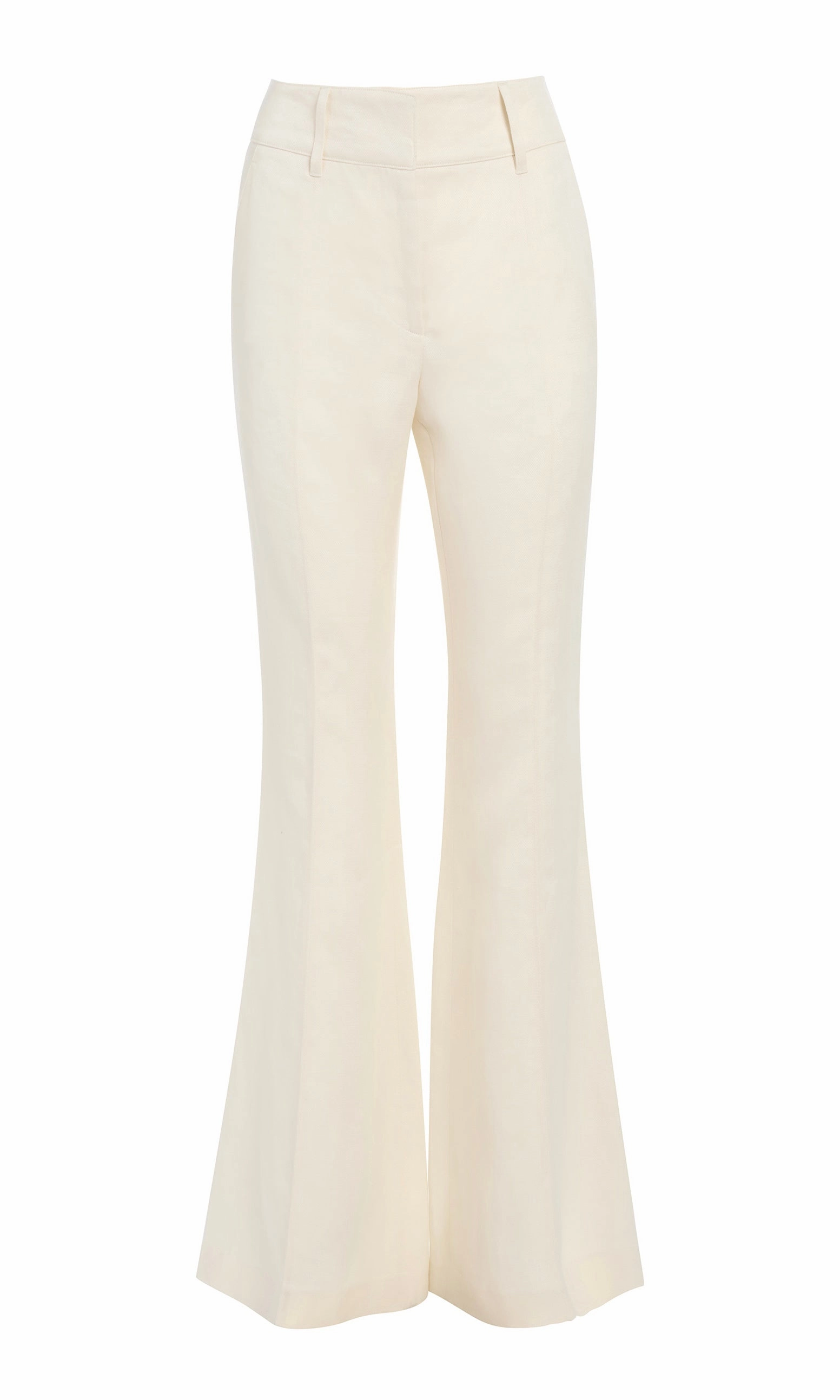 Perfect Tailored Fit All-Season Comfort Rhein Pant in Ivory Textured Linen