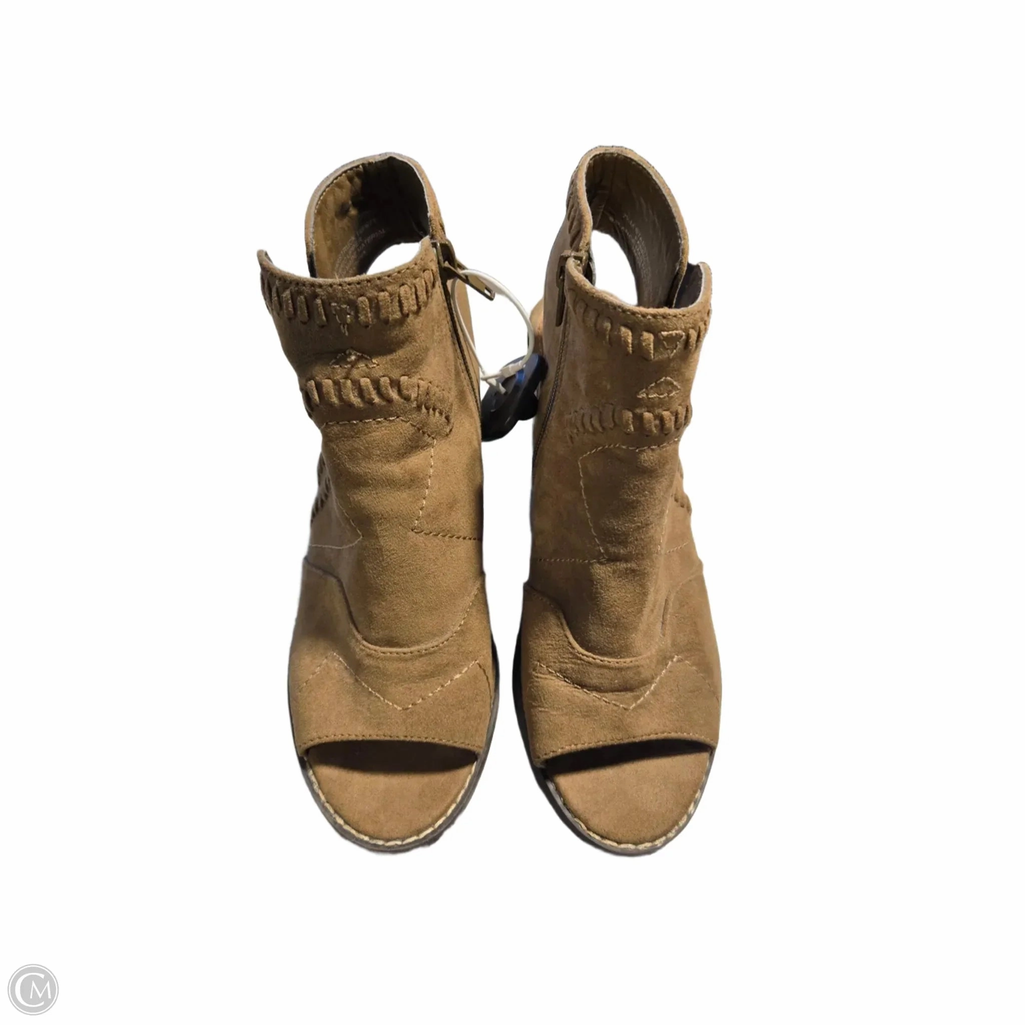 Heeled Evening Sandals Classic Dress Shoes Shoes Heels Block By Madeleine In Brown, Size: 7.5