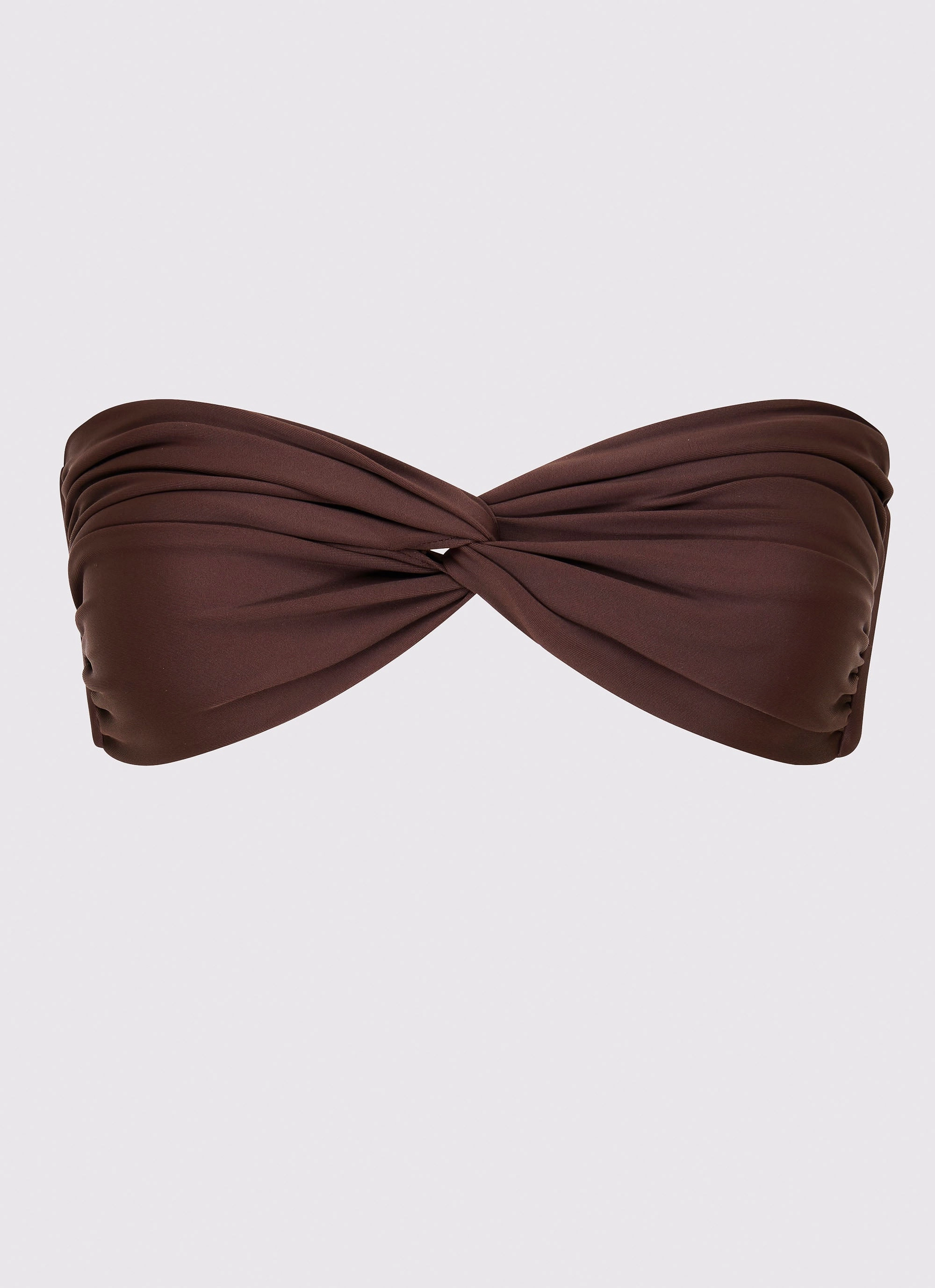 Lightweight Material Anti Slip Grips Delta Bandeau Bikini Top - Brown