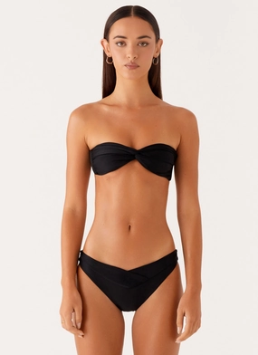 Tanning Time Delta Bikini Bottoms - Black