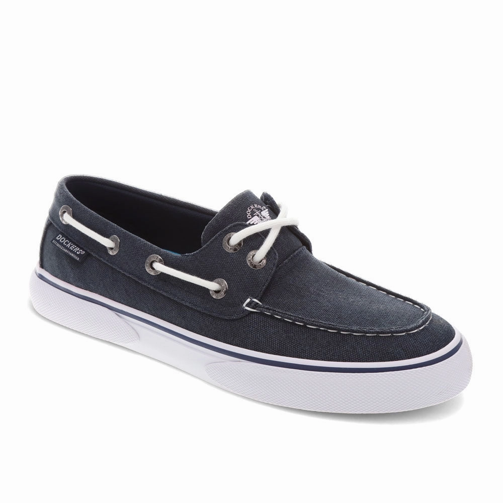 Dockers Mens Rowe Canvas Casual Lace Up Boat Shoe Chic Minimalism Active Dash