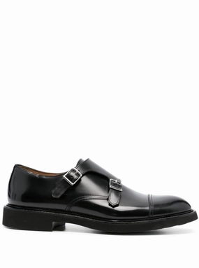 Ground Firm Double Buckle Black Shoes