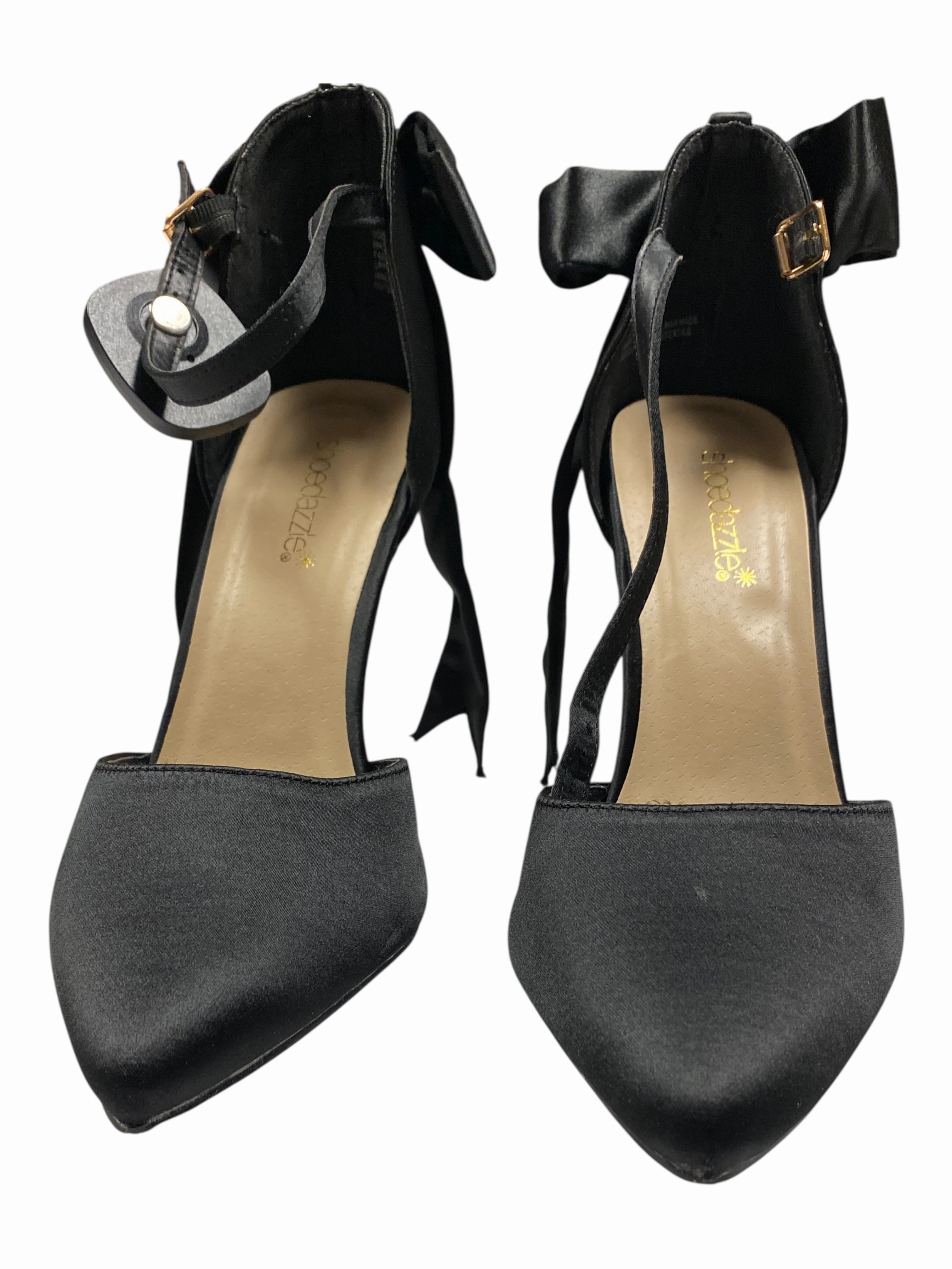 Peep Toe Booties Shoes Heels Stiletto By Shoedazzle In Black, Size:8.5