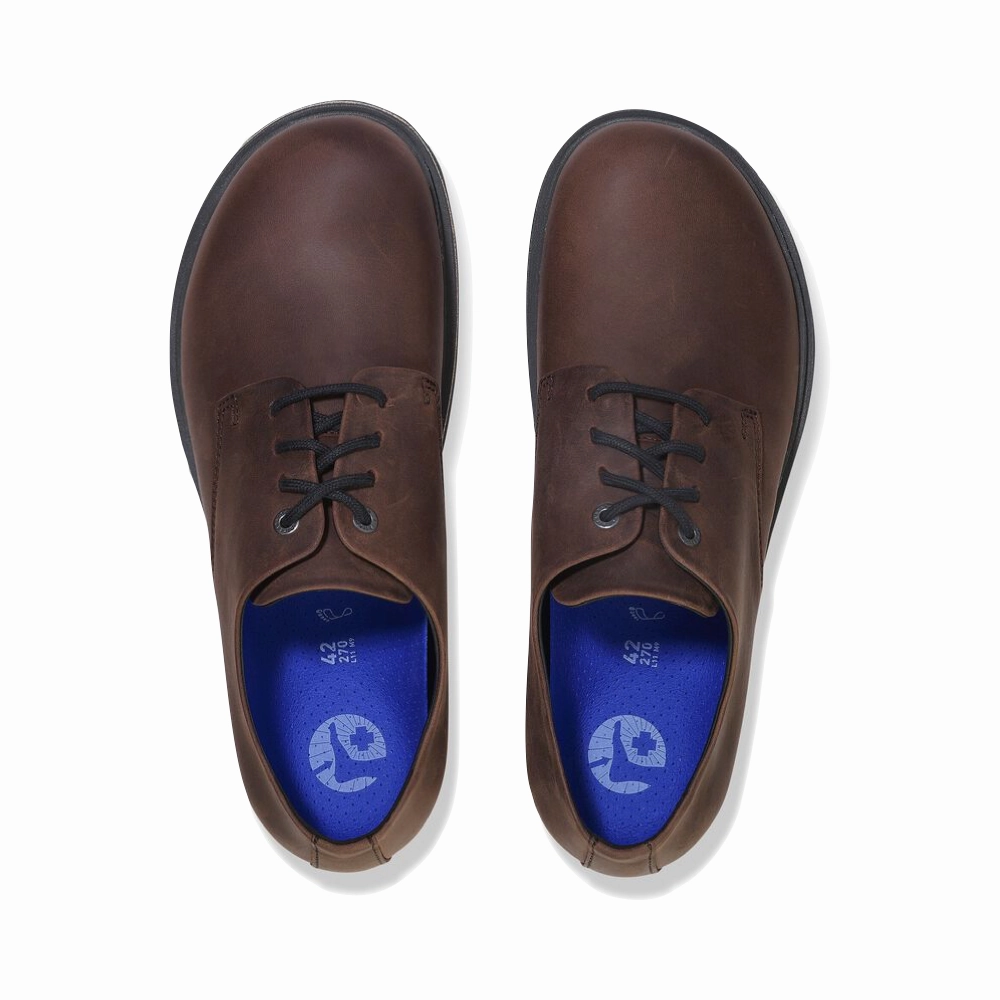 Birkenstock Men's Highwood Oiled Leather Low Lace in Habana Brown Split Leather