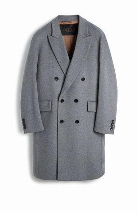 THOMAS WOOL & CASHMERE GREY OVERCOAT Durable Water Repellent Finish