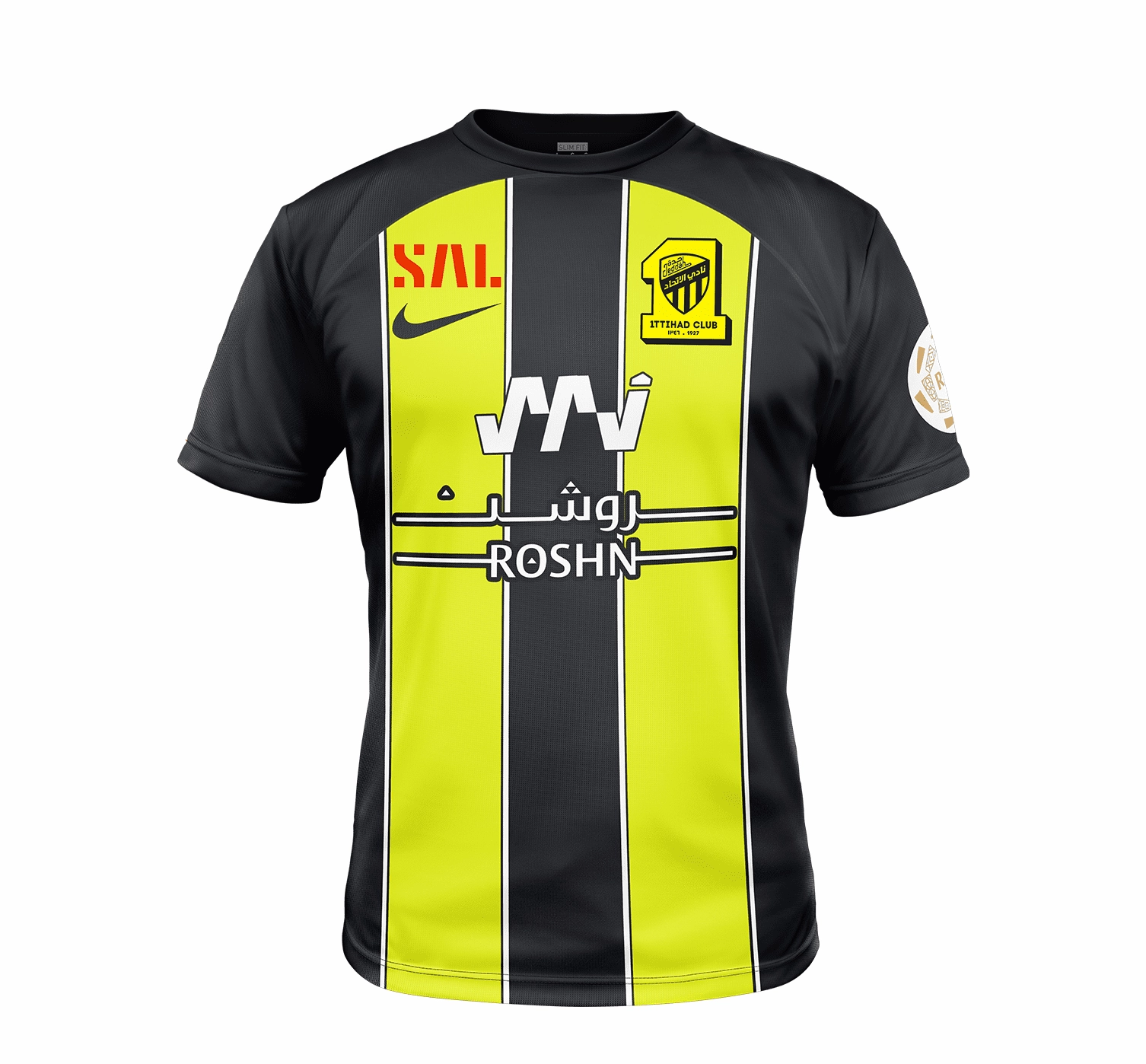 Kids Nike Al-Ittihad 23/24 Home Jersey Full Set Shirt & Shorts ??? ??????? ??????? ???????  ???? ?? ?????? Slim Profile Effortless Fit