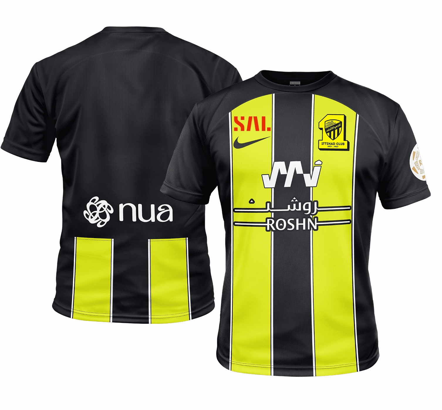 Kids Nike Al-Ittihad 23/24 Home Jersey Full Set Shirt & Shorts ??? ??????? ??????? ???????  ???? ?? ?????? Breathable Layer