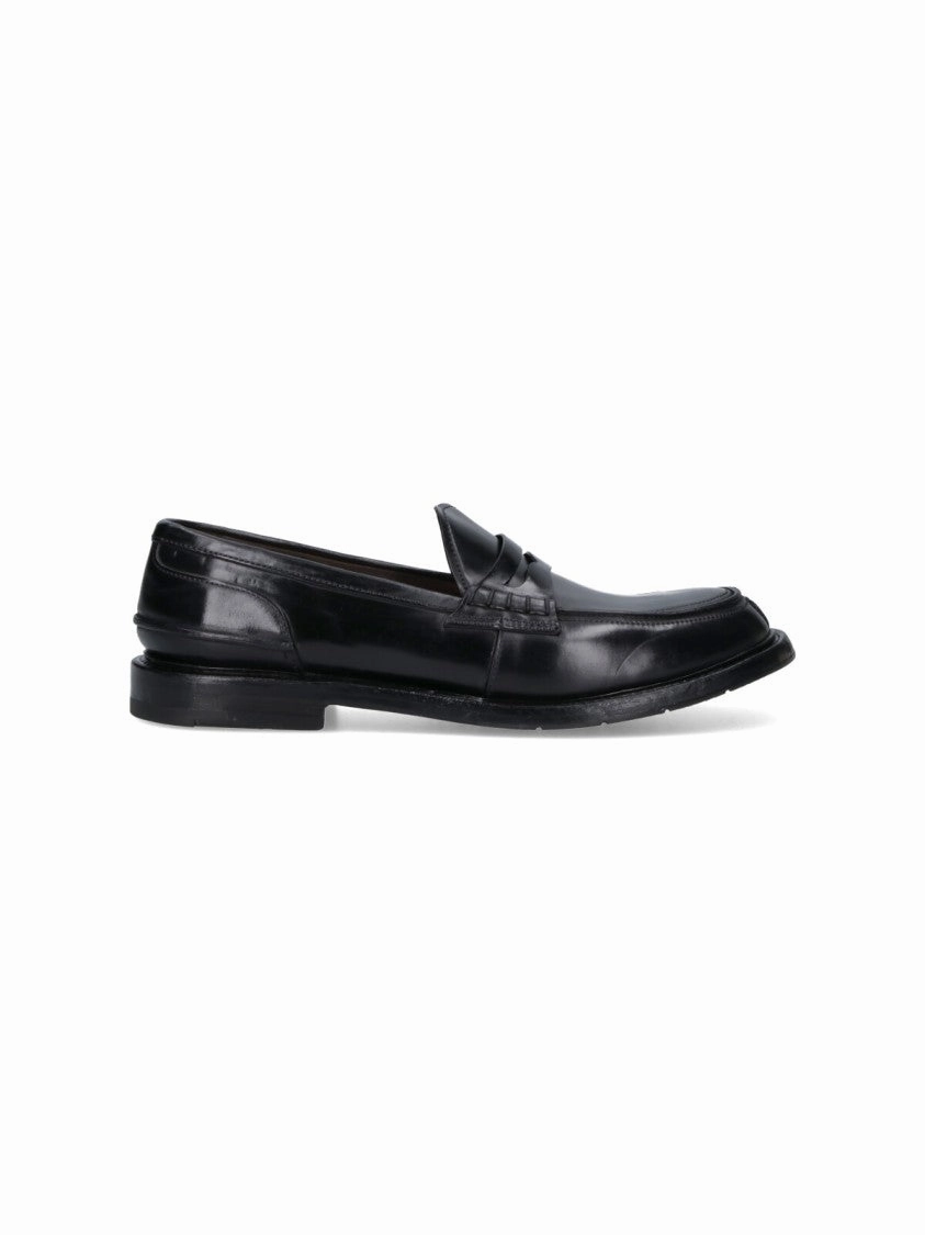 Polished Black Leather Penny Loafers Supportive Fit