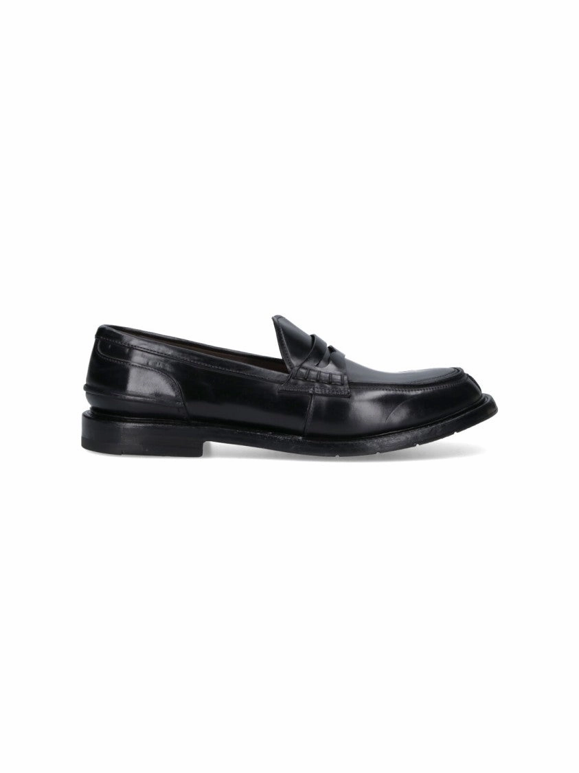 Polished Black Leather Penny Loafers Easy Wear