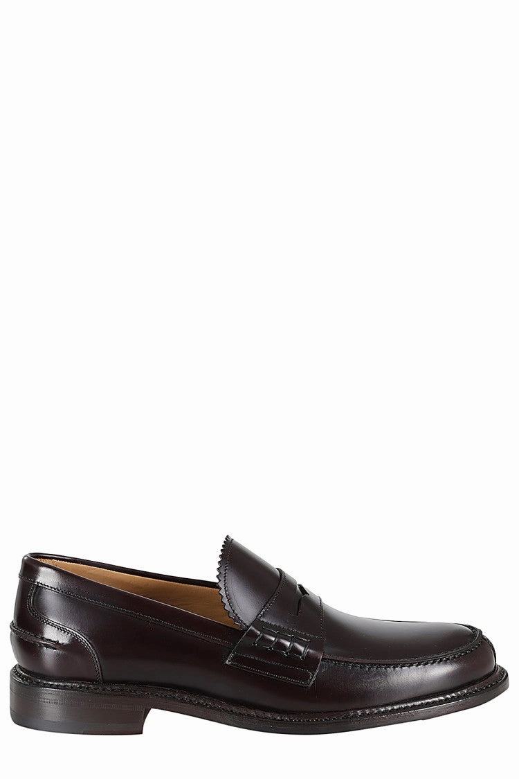 Soft Texture Free Path Lane Almond Toe Brown Leather Loafers