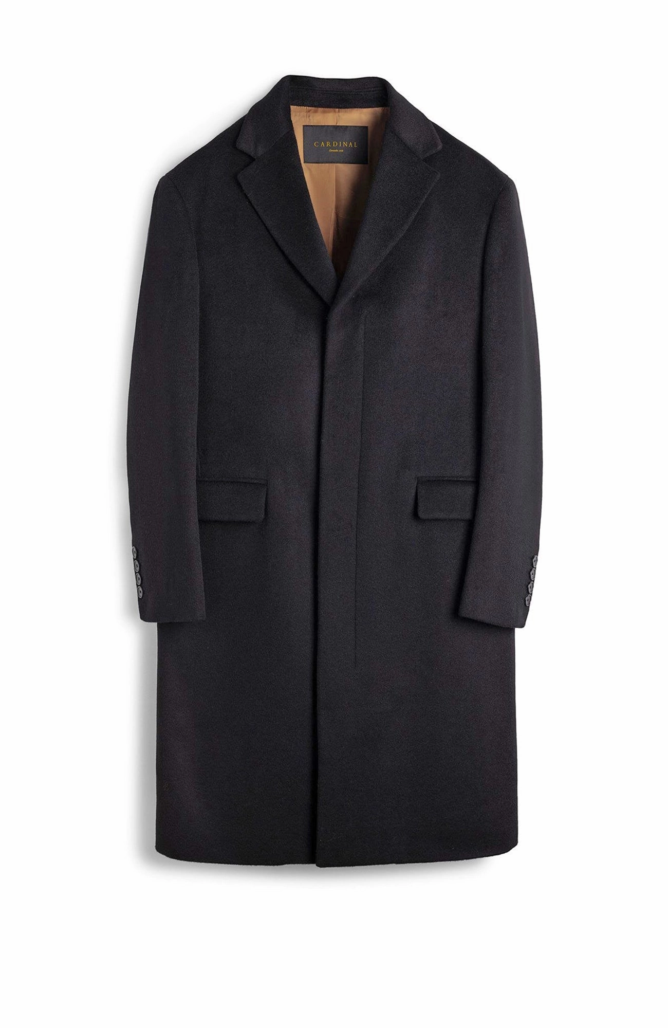 Minimal Daily Fit Teflon Coated MERCER BLACK CASHMERE TOPCOAT