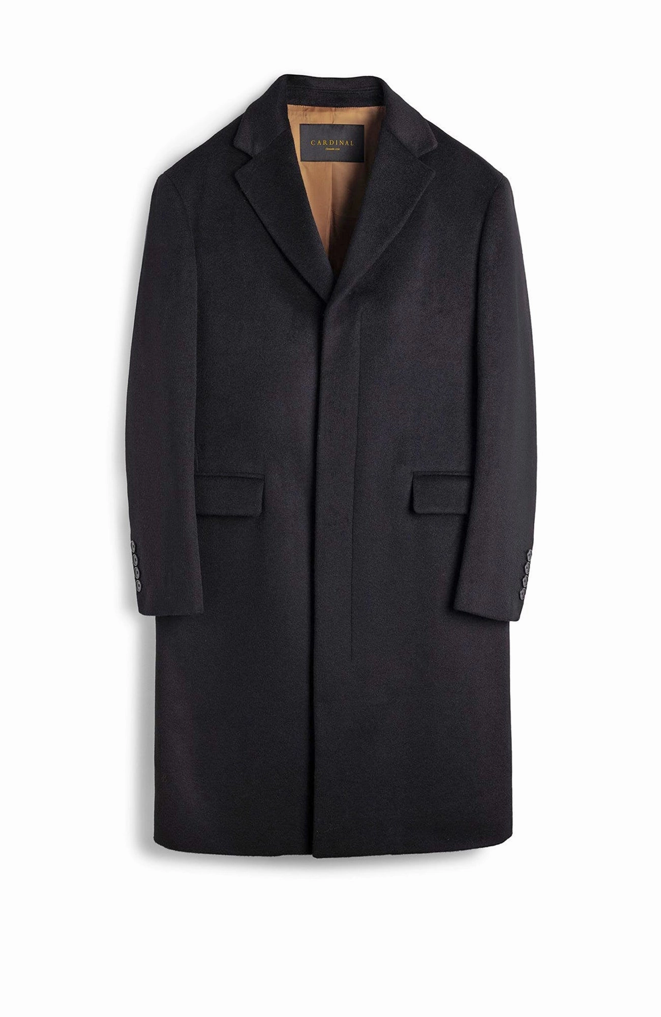 NonRestrictiveCut Essential Fit MERCER BLACK CASHMERE TOPCOAT