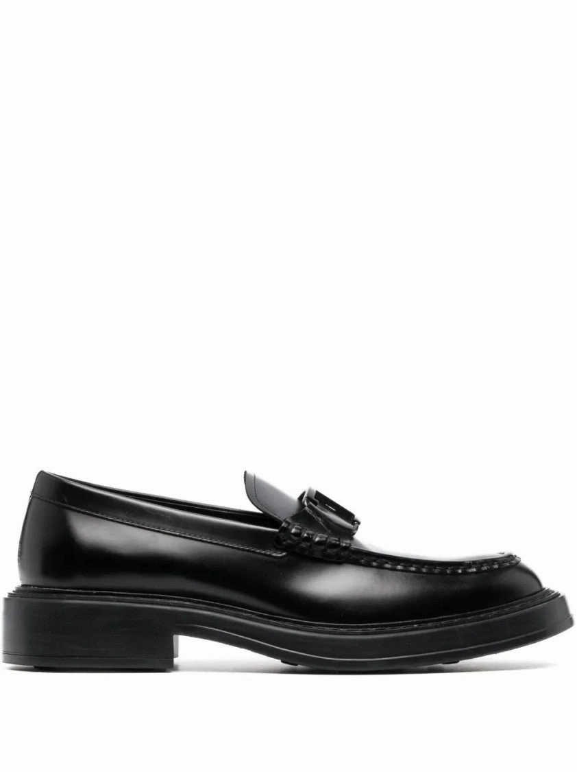 Logo-Plaque Leather Loafers Smart Casual