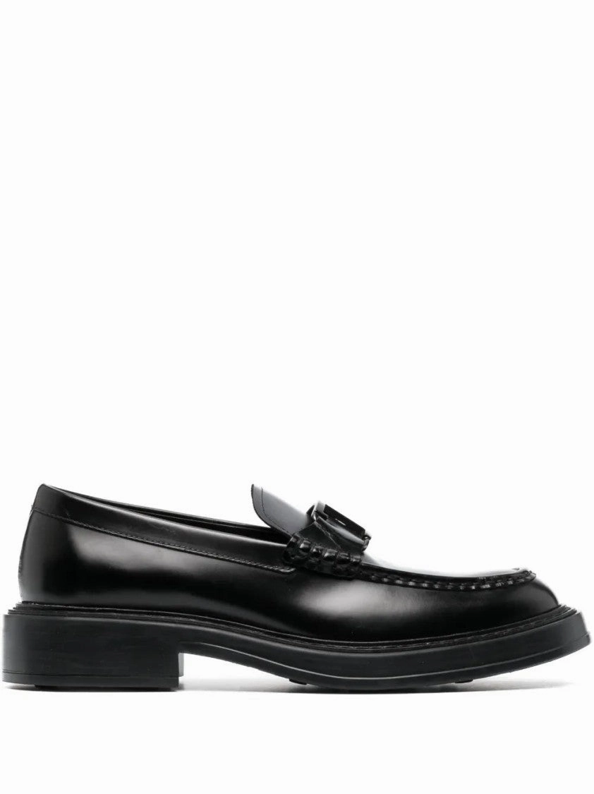 Logo-Plaque Leather Loafers simple design