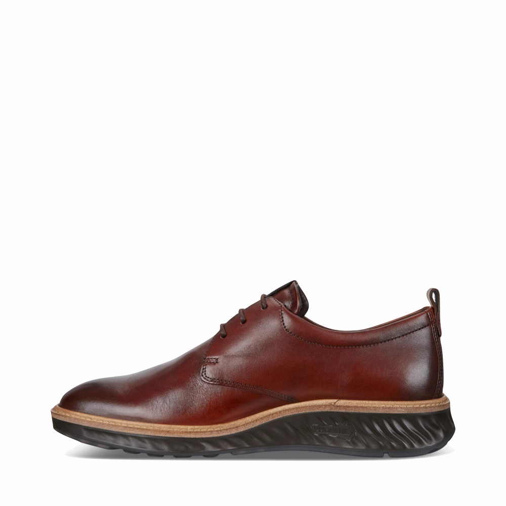 Ecco Men's ST. 1 Hybrid Plain Toe Shoe in Cognac Special Occasion Chic Details
