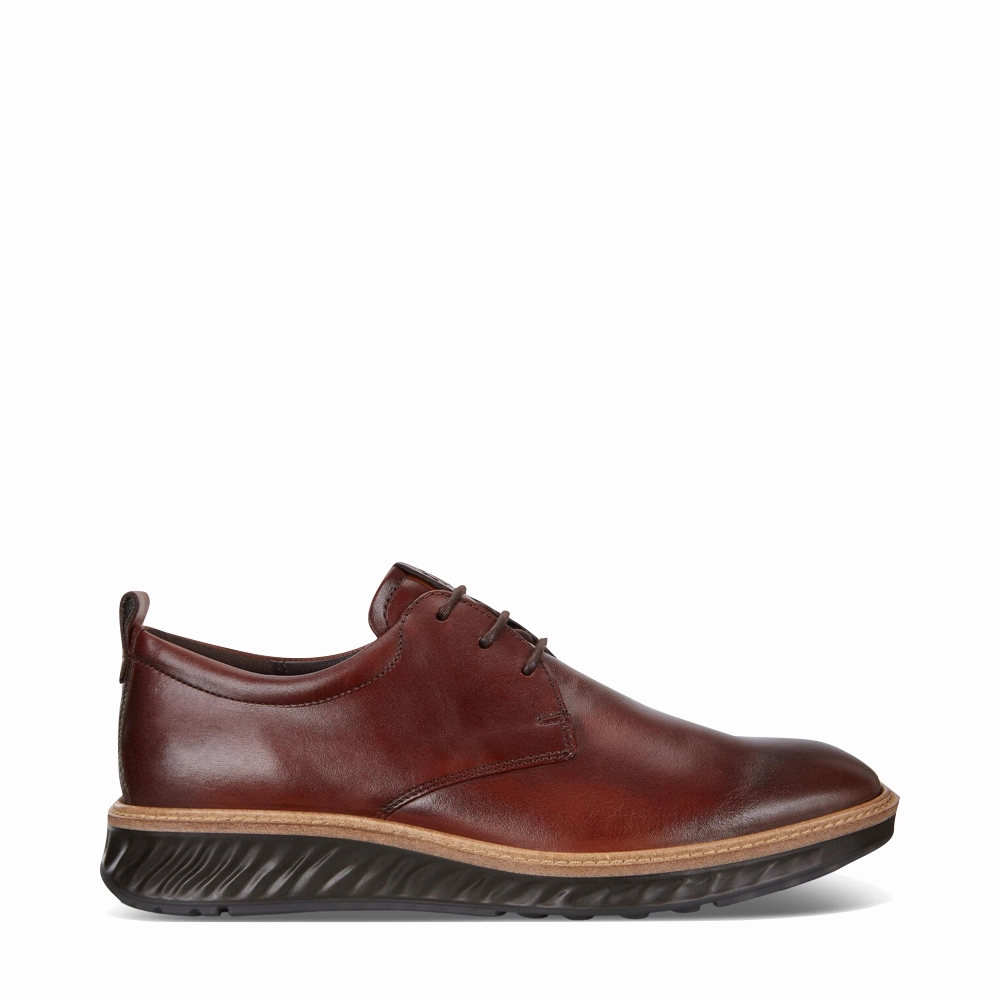 Daily Edge Ecco Men's ST. 1 Hybrid Plain Toe Shoe in Cognac