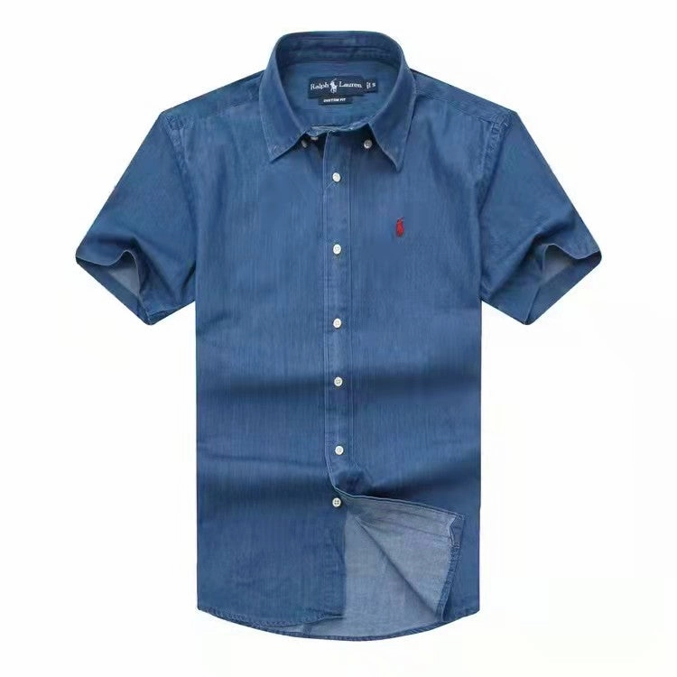 Polo Ralph Lauren Denim Blue Men Short Sleeve Small Pony Shirt Stylish Appearance