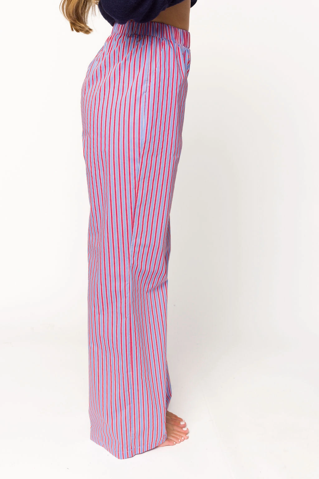 Shea Striped Pajama Pants in Blue/Red *Final-Sale* Modular Pocket System QuickDryTechnology