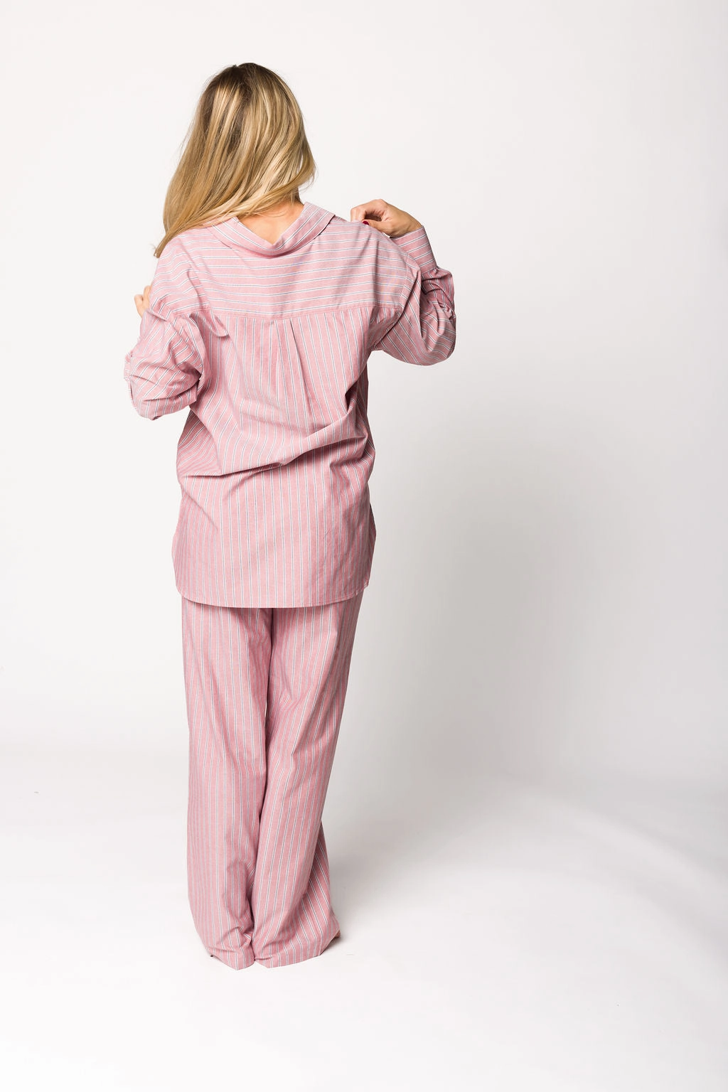 Simple Comfort Rubberized Hem Ex-Boyfriend Pant in Nantucket Stripe *Final-Sale*