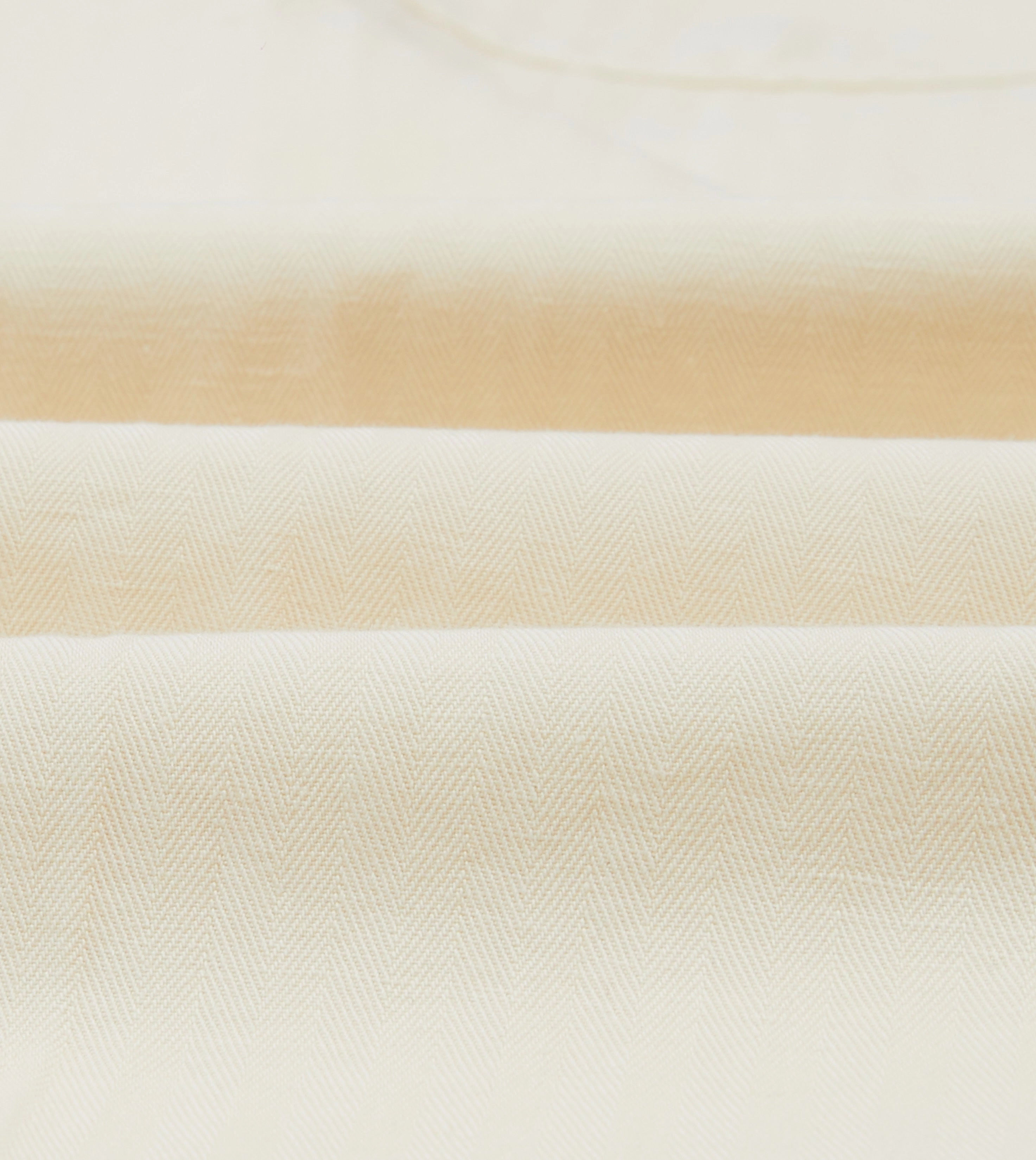 Comfort Layer Wear Ecru Cotton-Linen Herringbone Fatigue Trouser