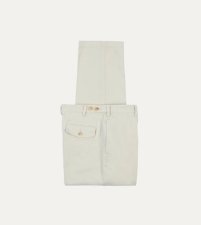 Contoured Panel Design Breathable Comfort Fit Ecru Heavy Cotton Twill Games Trousers