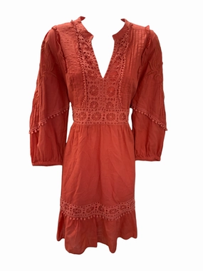 Weekend Ready Chic Waistband Anthropologie Women's Dress Rust L