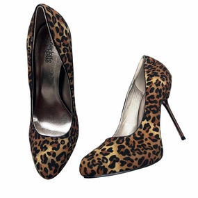 Shoes Heels Stiletto By Charlotte Russe In Animal Print, Size: 11 Buckle Detail
