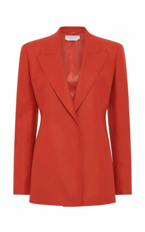 Modern Tailoring Comfortable and stylish Mairi Blazer in Antelope Orange Wool Cashmere Flannel