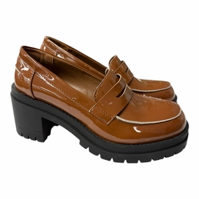 Dynamic Feel Shoes Heels Block By New York And Co In Brown, Size:8