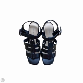 Luxury Sandals Glossy Detail Shoes Heels Block By Marc Fisher In Black, Size: 7.5