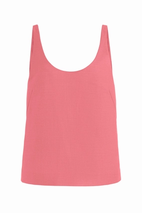Muriel Tank Top in Watermelon Silk Virgin Wool Sleek and Smart