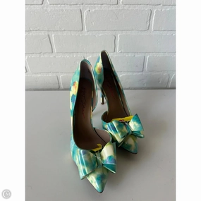 Quick Drying Shoes Heels Stiletto By Betsey Johnson In Blue & Yellow, Size: 6.5