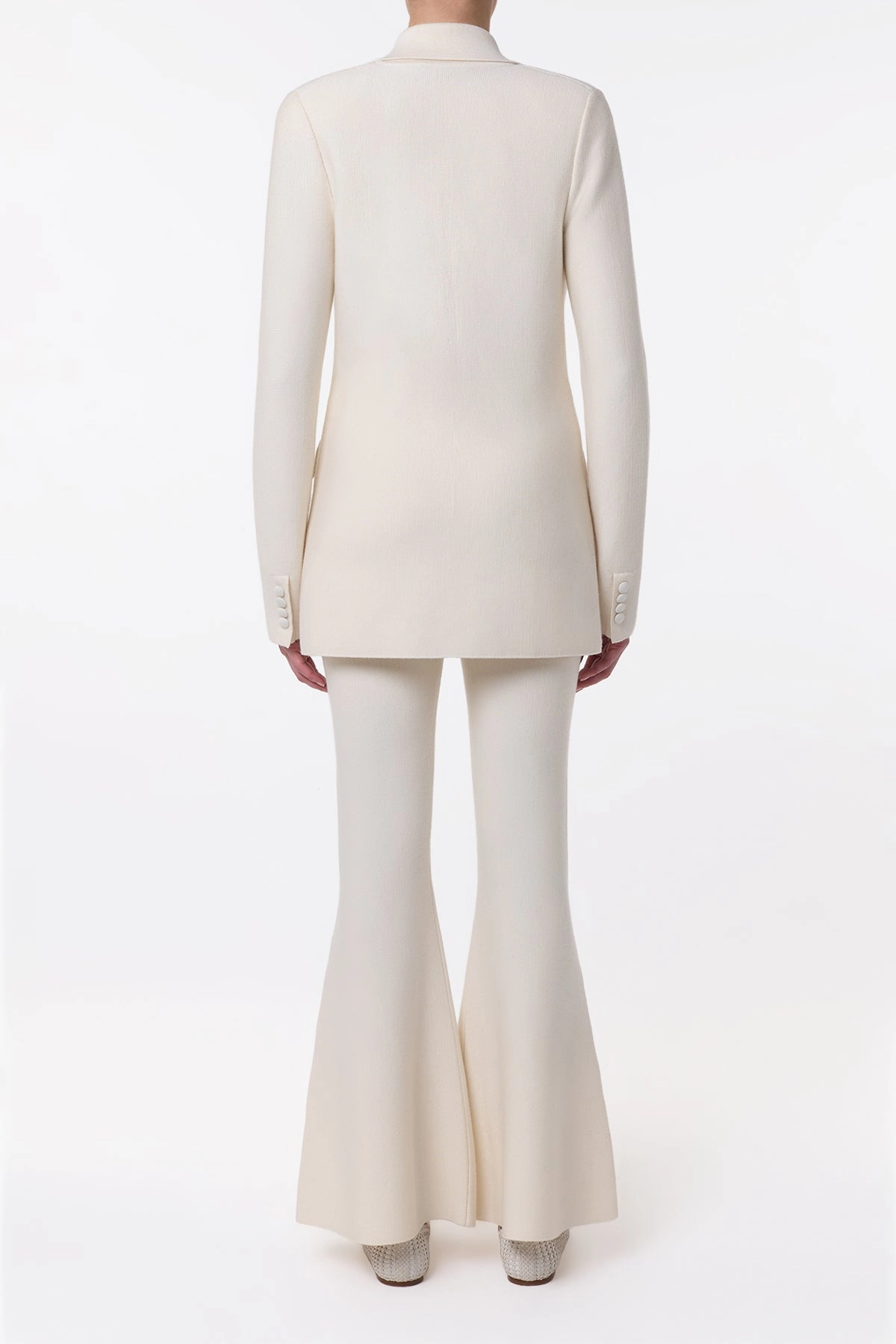 Refined Style Bowen Knit Jacket in Ivory Merino Wool Cashmere
