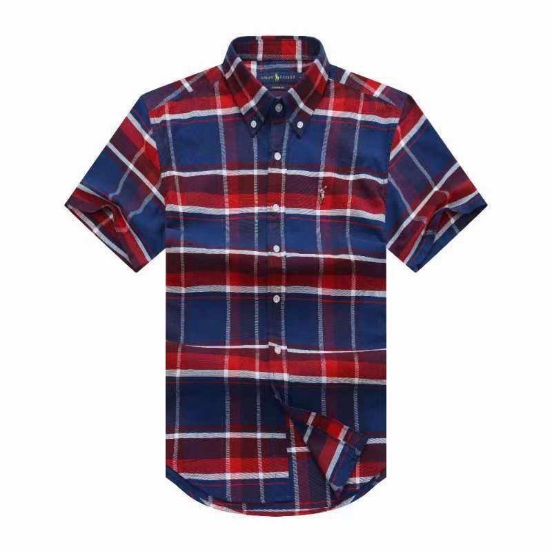 Polo Ralph Lauren Custom Fit Check Short Sleeve Oxford Shirt Durable Stitching