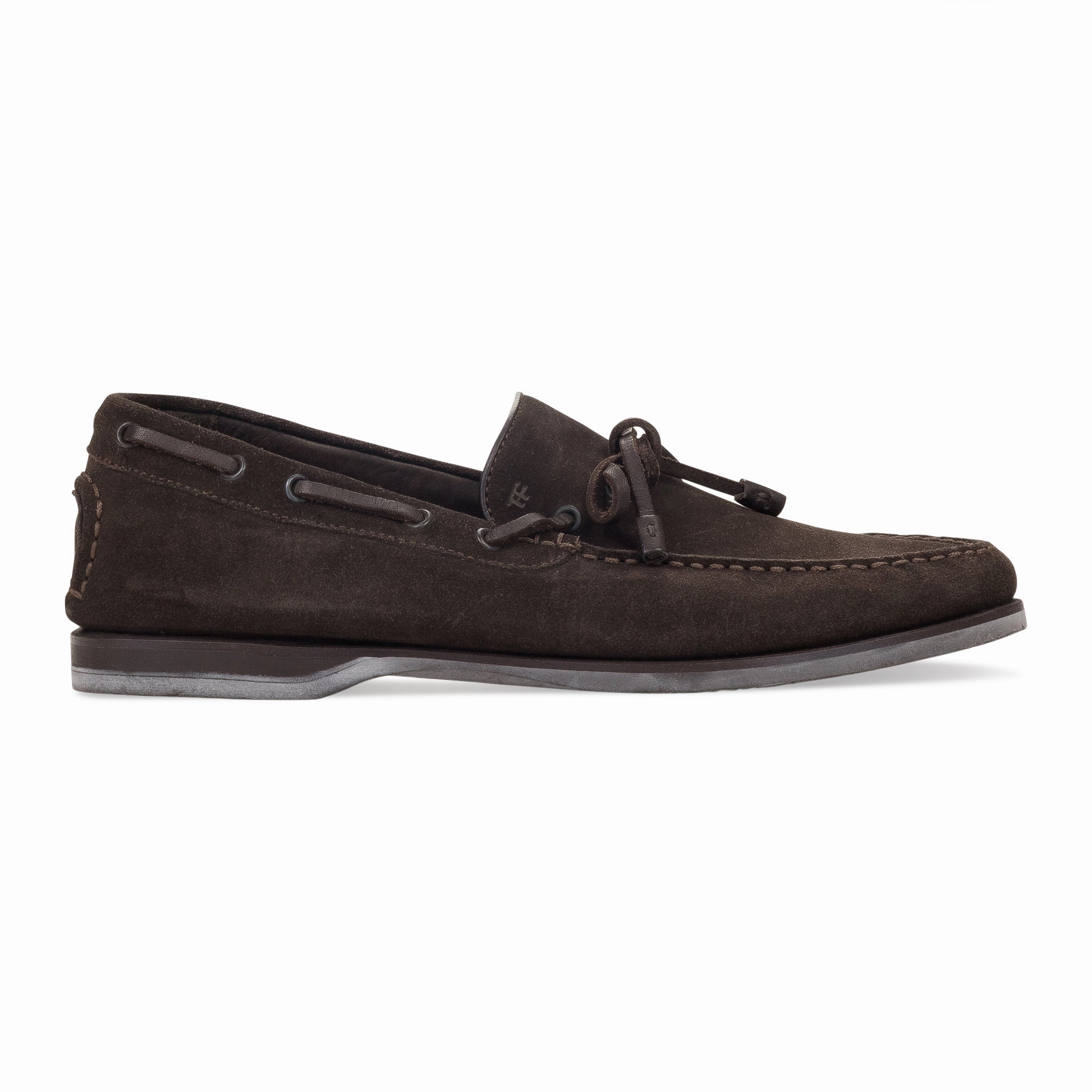 Plush comfort BROWN TIE FRONT LOAFERS