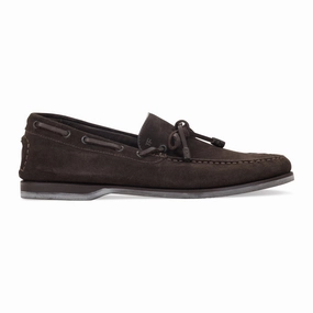Plush comfort BROWN TIE FRONT LOAFERS