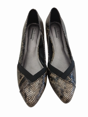 Comfortable Straps Shoes Heels Block By Kim Rogers In Snakeskin Print, Size: 8.5