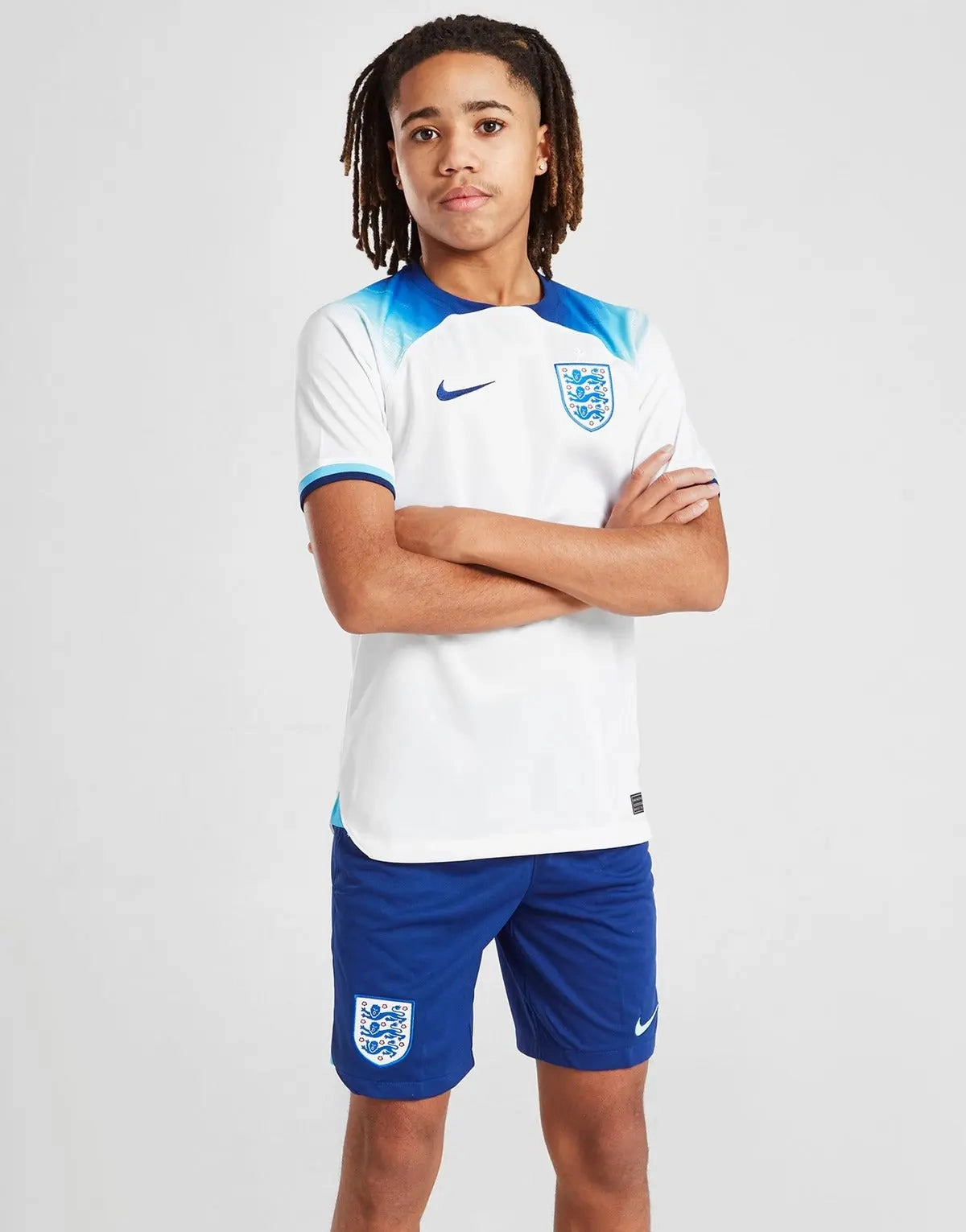 England 2022 Home Shirt Junior Full Set T-shirt & short Warm Up Athletic gear